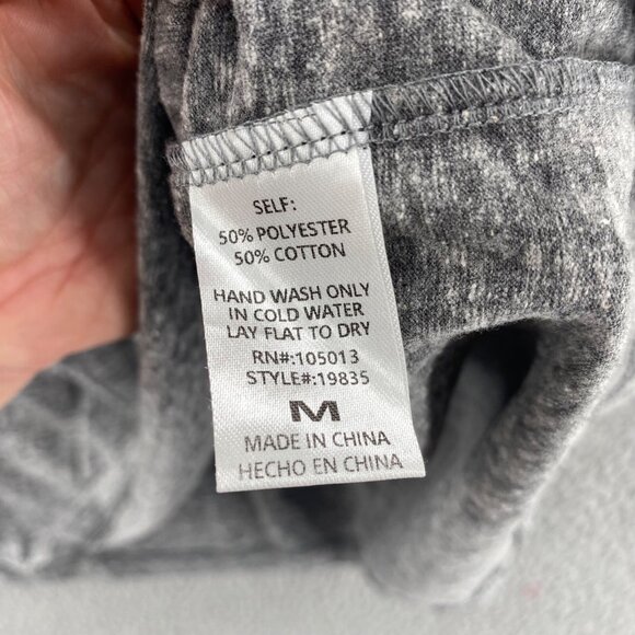 Savanna Jane Top Womens Medium Sweet Aspirations Gray Long Sleeve Embroidery NWT - Picture 6 of 9